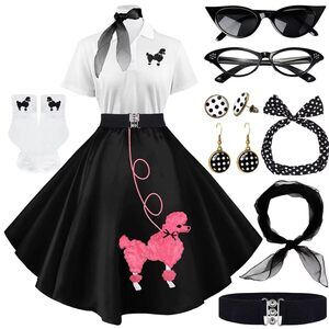 1536 Sock Hop Outfits Women, 1950s Poodle Skirts, Polo Shirt